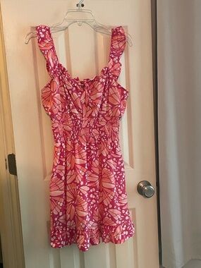 Lily Rose Pink Floral Sundress with Ruffle Straps